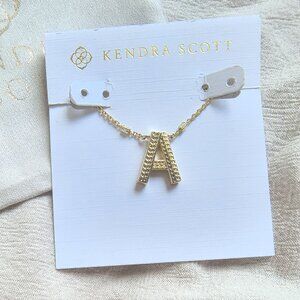 New Kendra Scott Letter A Pendant Necklace Gold